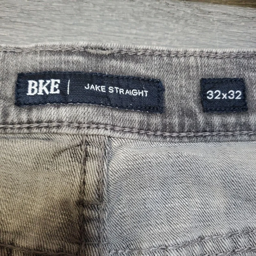 BKE Jake Straight Jeans Mens 32x32 Gray Denim Stretch Casual Essential